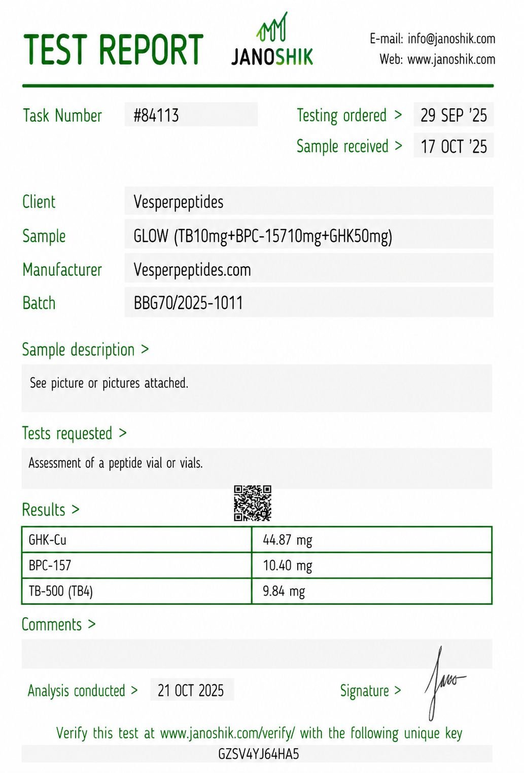 Glow Blend collagen synthesis dermal matrix remodeling skin repair research compound vial